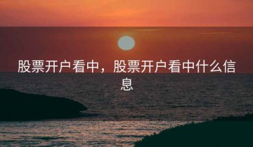 股票开户看中，股票开户看中什么信息
