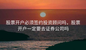 股票开户必须签约投资顾问吗，股票开户一定要去证券公司吗