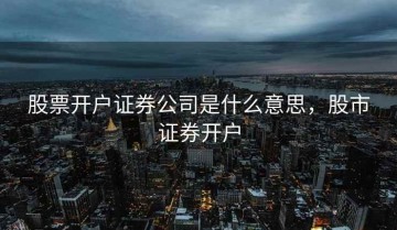 股票开户证券公司是什么意思，股市证券开户