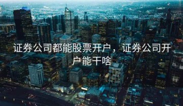 证券公司都能股票开户，证券公司开户能干啥