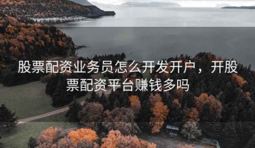 股票配资业务员怎么开发开户，开股票配资平台赚钱多吗