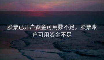 股票已开户资金可用数不足，股票账户可用资金不足