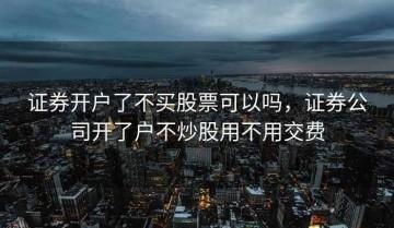 证券开户了不买股票可以吗，证券公司开了户不炒股用不用交费