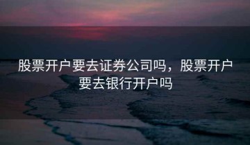股票开户要去证券公司吗，股票开户要去银行开户吗