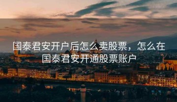 国泰君安开户后怎么卖股票，怎么在国泰君安开通股票账户