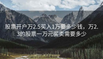 股票开户万2.5买入1万要多少钱，万2.3的股票一万元买卖需要多少