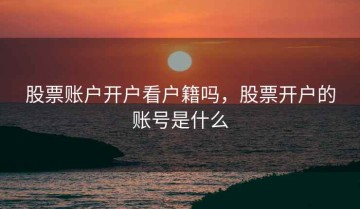 股票账户开户看户籍吗，股票开户的账号是什么