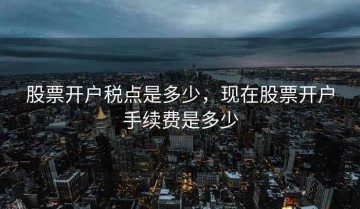 股票开户税点是多少，现在股票开户手续费是多少