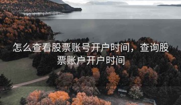 怎么查看股票账号开户时间，查询股票账户开户时间