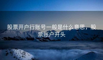 股票开户行账号一般是什么意思，股票账户开头
