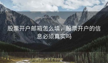 股票开户邮箱怎么填，股票开户的信息必须真实吗
