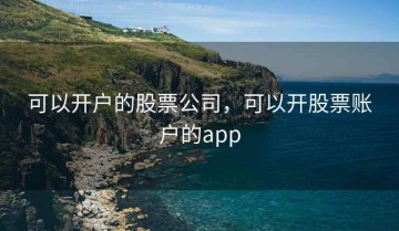 可以开户的股票公司，可以开股票账户的app