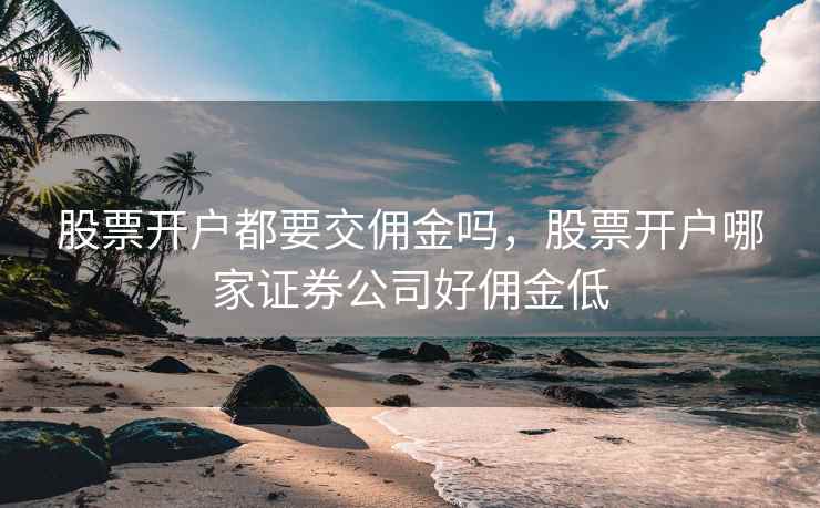 股票开户都要交佣金吗，股票开户哪家证券公司好佣金低