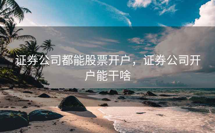 证券公司都能股票开户，证券公司开户能干啥