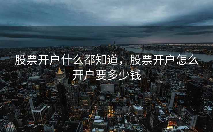 股票开户什么都知道，股票开户怎么开户要多少钱