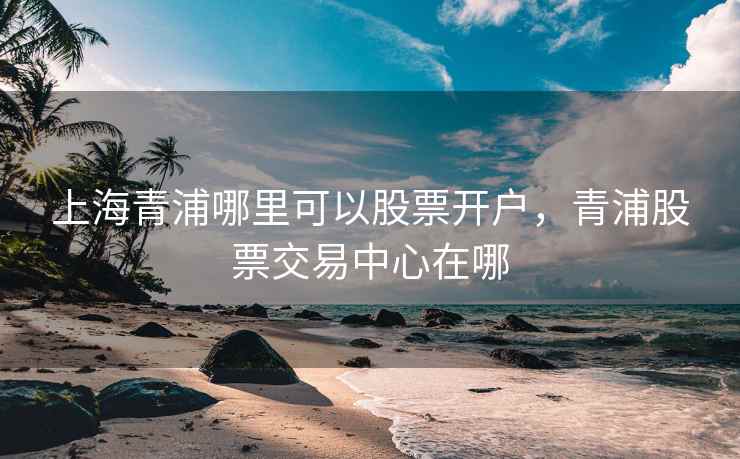 上海青浦哪里可以股票开户，青浦股票交易中心在哪